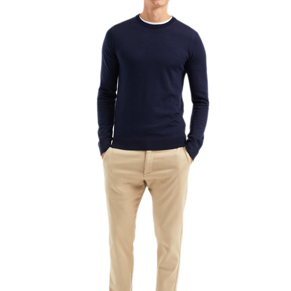 Maglione Uomo Invernale Girocollo Lana Cashmere Maglioncino Slim Casual VEQUE - Immagine 3 di 4