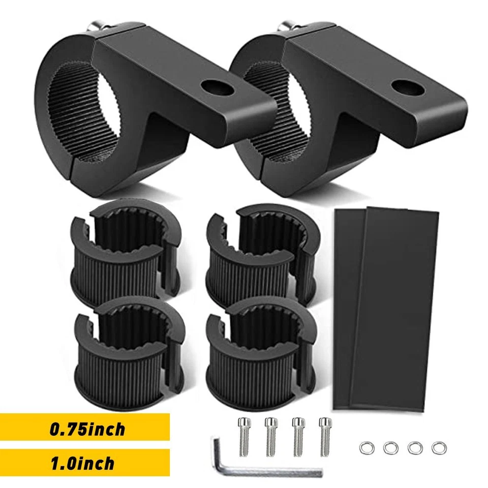 2x 1.25" Soporte de Montaje Abrazaderas Jaula Tubo 0.7" Roll Bull LED 1" Soporte Barra de Luz Foto 3 de 4