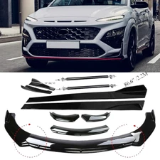 For Hyundai Kona Velsoter Front Bumper Lip Spoiler Splitter Body Kit+Side Skirt