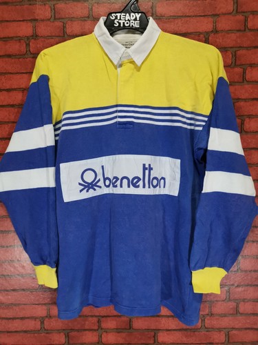 BENETTON COLOR BLOCK RUGBY SHIRT POLO 