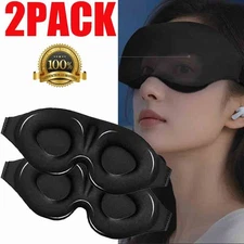 2 Pack Travel 3D Eye Mask Sleep Soft Padded Shade Cover Rest Relax Blindfold~US