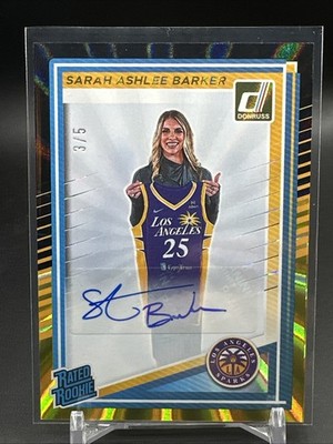 2025 WNBA Donruss Sarah Ashlee Barker Rated Rookie Black Gold Laser Auto /5