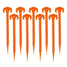 Spiral Plastic Tent Stakes 15 Pack - 10 Inch Heavy Duty Beach Tent Pegs Canop...