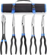 5-Piece 11-Inch Long Needle Nose Pliers, Extra Long Tentacle Pliers Set