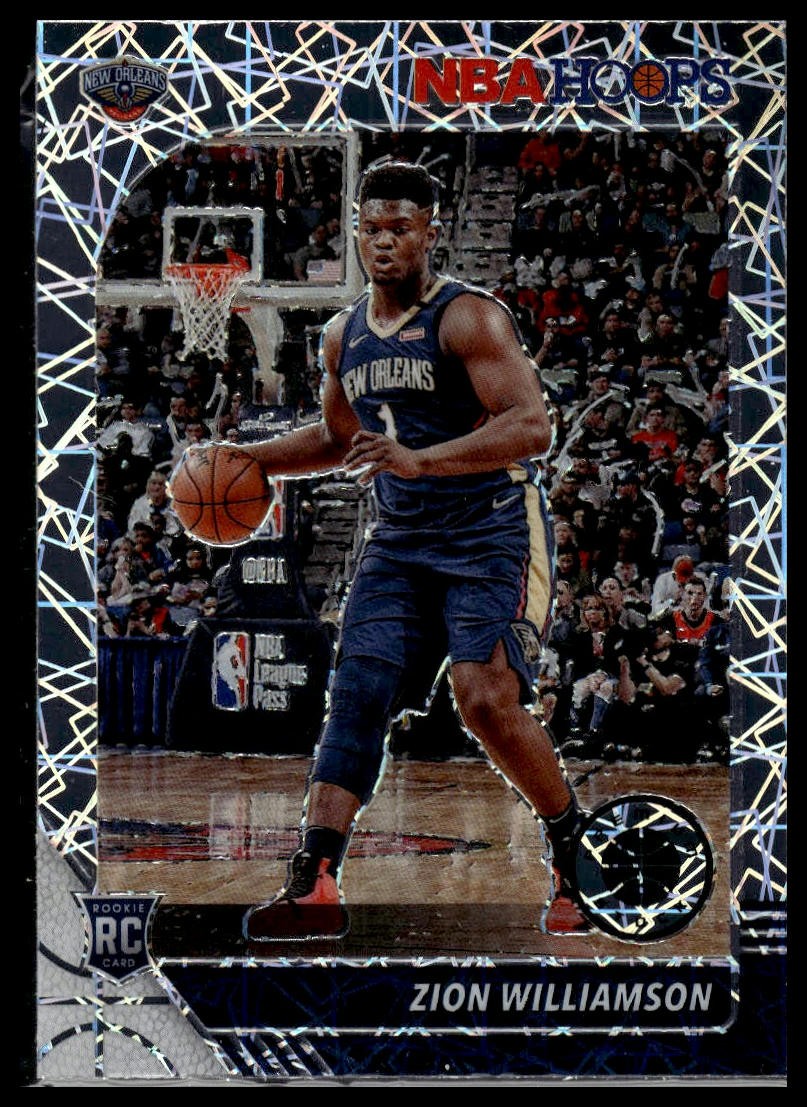 2019-20 Hoops Premium Stock #258 Zion Williamson Prizms Silver Laser Rookie