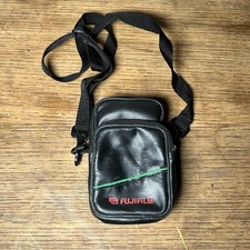 Vintage FujiFilm Crossbody Camera Case Shoulder Strap Belt Loop Black Leather