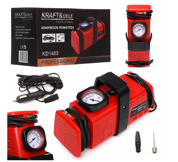 Kompressor 12V 230V Luftpumpe Auto Reifenpumpe Mini Tragbar 7Bar 20L/Min-image