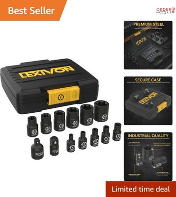 E-TORX Socket Set Chrome Vanadium Steel 13-Piece Female Star E4-E20 Garage