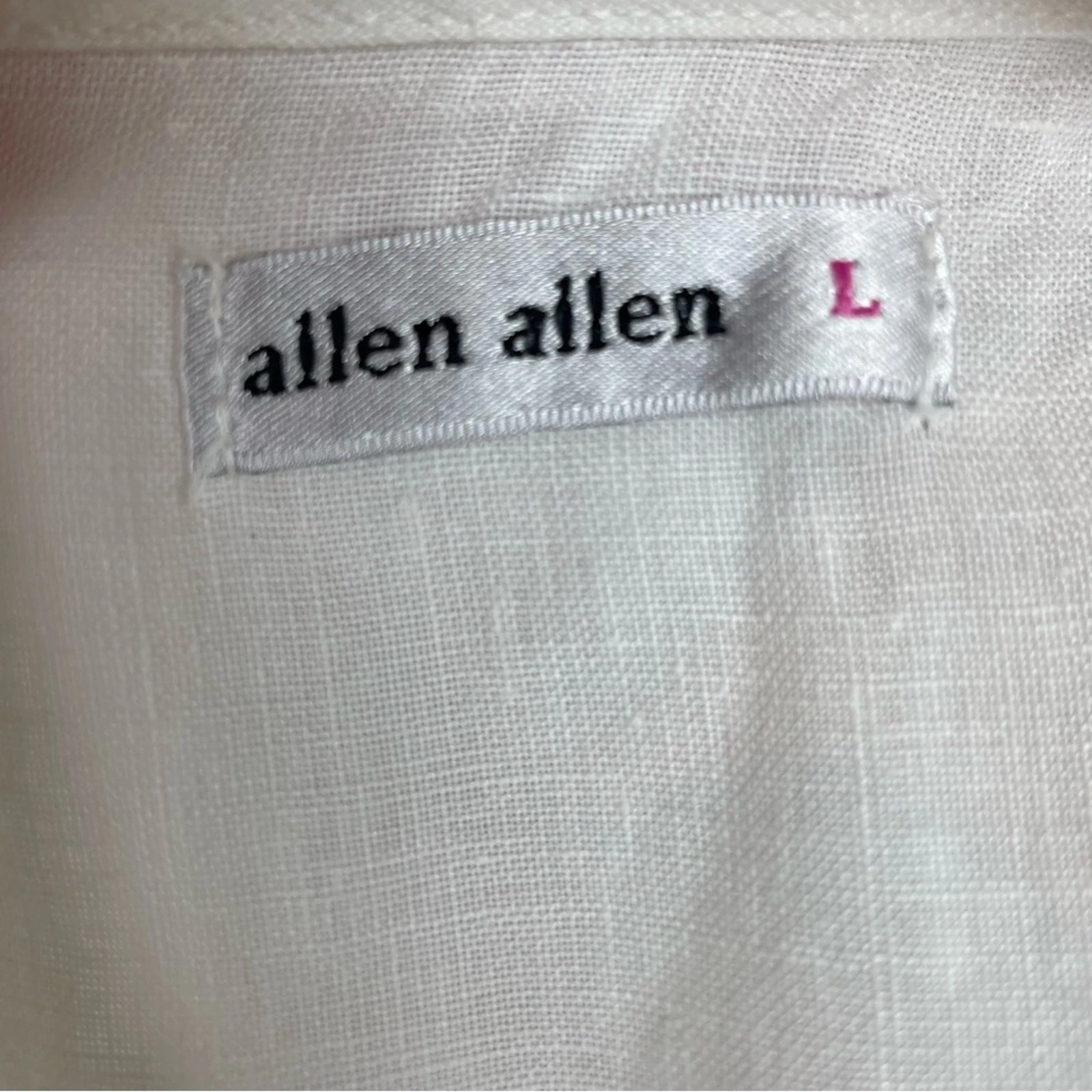 OFF WHITE Allen Allen Off abito smanicato bianco lino finto avvolgente grande
