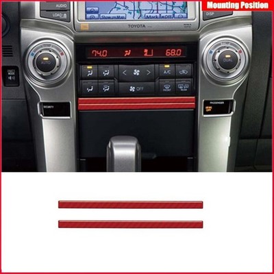 Red Carbon Fiber Below Climate Strip Trim For TOYOTA 4runner W/ Navigation 10-13