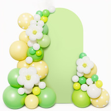 6.6FT Arch Backdrop Cover, Green Spandex Fitted for Round Top