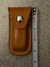 Light Brown Leather Folding Knife Case