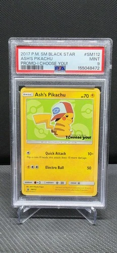 Pokémon Ash's Pikachu SM112 PSA 9 Black Star Promo