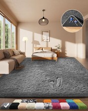 Ophanie Area Rugs for Living Room Bedroom, Washable Non-Slip Fluffy Soft Grey...