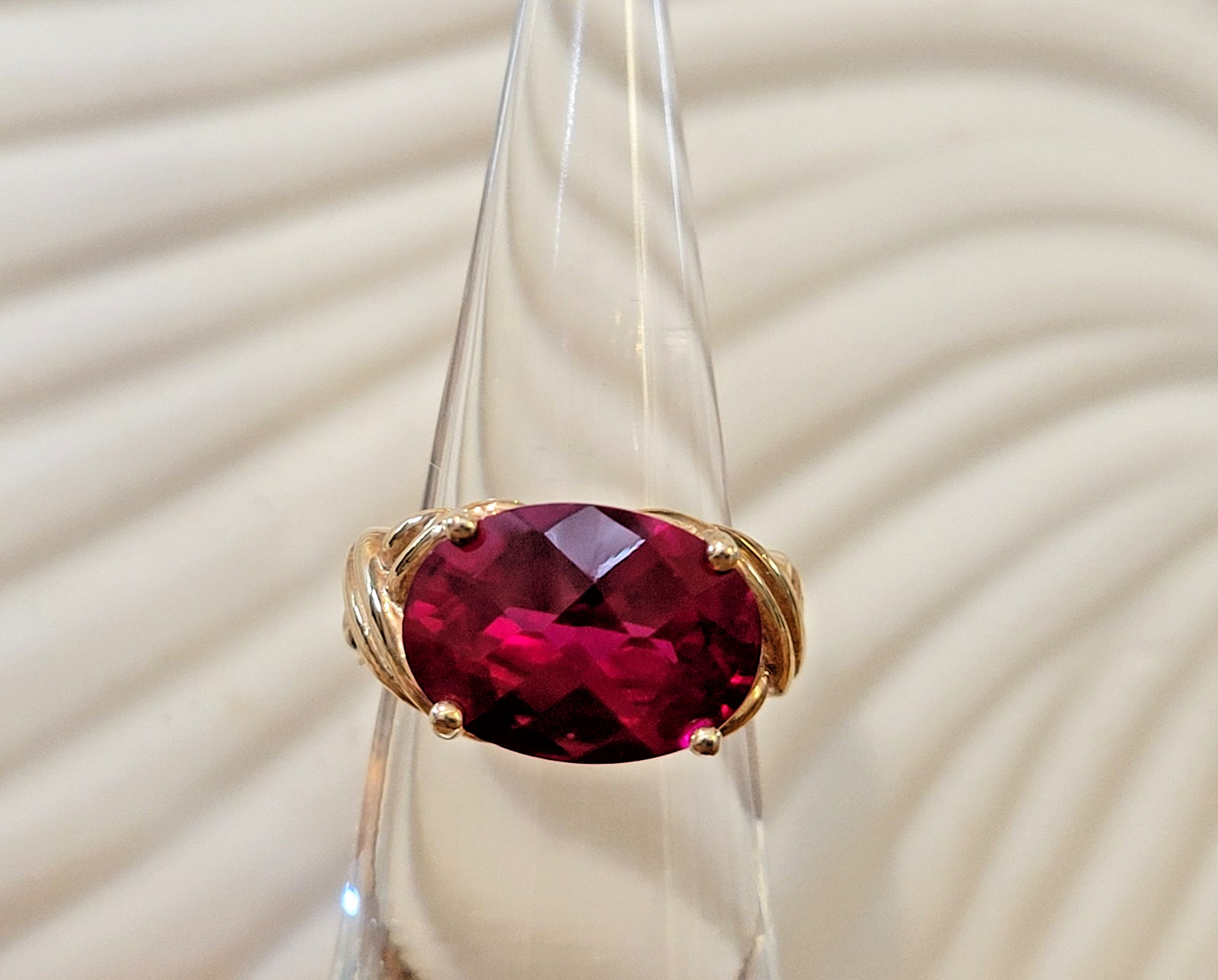 Lab Created Ruby Ring, Gold Over 925 Sterling Sil… - image 1