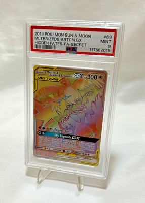 2019 Pokemon Sun & Moon Hidden Fates Moltres Zapdos Articuno GX
