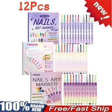 12 Colors Nail Art Pen Set Nail Polish Pen Nails Art Drawing Graffiti Marker