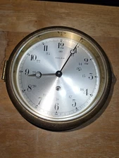 SALEM Vintage Brass Manual Wind 8Day 7Jewels Ship's Bell Clock Swiss Made No Key