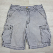 Carhartt Relaxed Fit Cargo Shorts Mens 32 Workwear Distressed Faded 10" Inseam