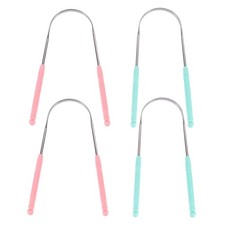 4pcs Tongue Stainless Steel Oral Cleaning Tool Brush for Mouth Care