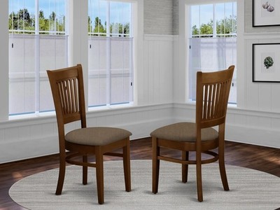 East West Vancouver Microfiber Upholstered Seat Chairs- Espresso - Pack of 2