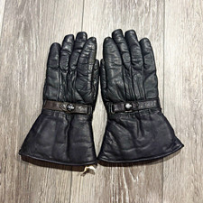 Vintage 1950  s Streichert Horse Hide Men's Fur Lined Motorcycle Gloves Size 9
