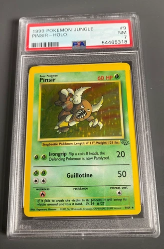 1999 POKEMON JUNGLE  #9 PINSIR-HOLO PSA 7