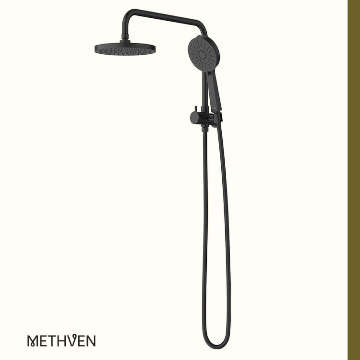 Methven Krome Short Twin Shower System 17-7165MBK (Matte Black) WELS 3 Stars 9L