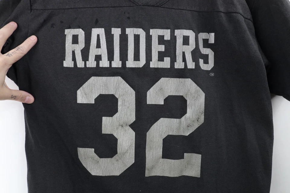 Camiseta De Colección Años 80 Rawlings Para Hombres S Thrashed Marcus Allen Los Angeles Raiders Foto 4 de 4