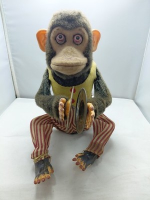 Vintage Musical Jolly Chimp Clapping Cymbal Monkey  NonWorking
