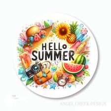 HELLO SUMMER TROPICAL BEACH PARTY FAVORS SCRAPBOOK STICKERS ENVELOPE SEALS