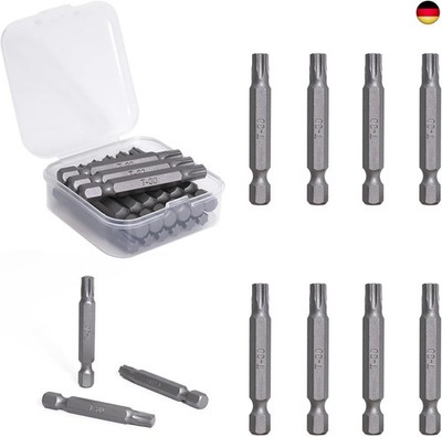 15 Stück T30 Torx Bit 50 mm Schraubendreher Bits Set 1/4'' Sechskantschaft S2 