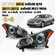 Hid Headlight For 2011-2013 Infiniti M372014 Q70 Black Wo Bulb Wafs Pair