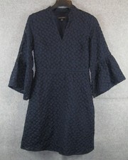 Banana Republic Dress Size 2 Navy Blue Lace Bell Sleeve