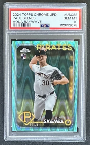 2024 Topps Chrome Update #USC88 Paul Skenes AQUA RAYWAVE /199 PSA 10 Rookie RC