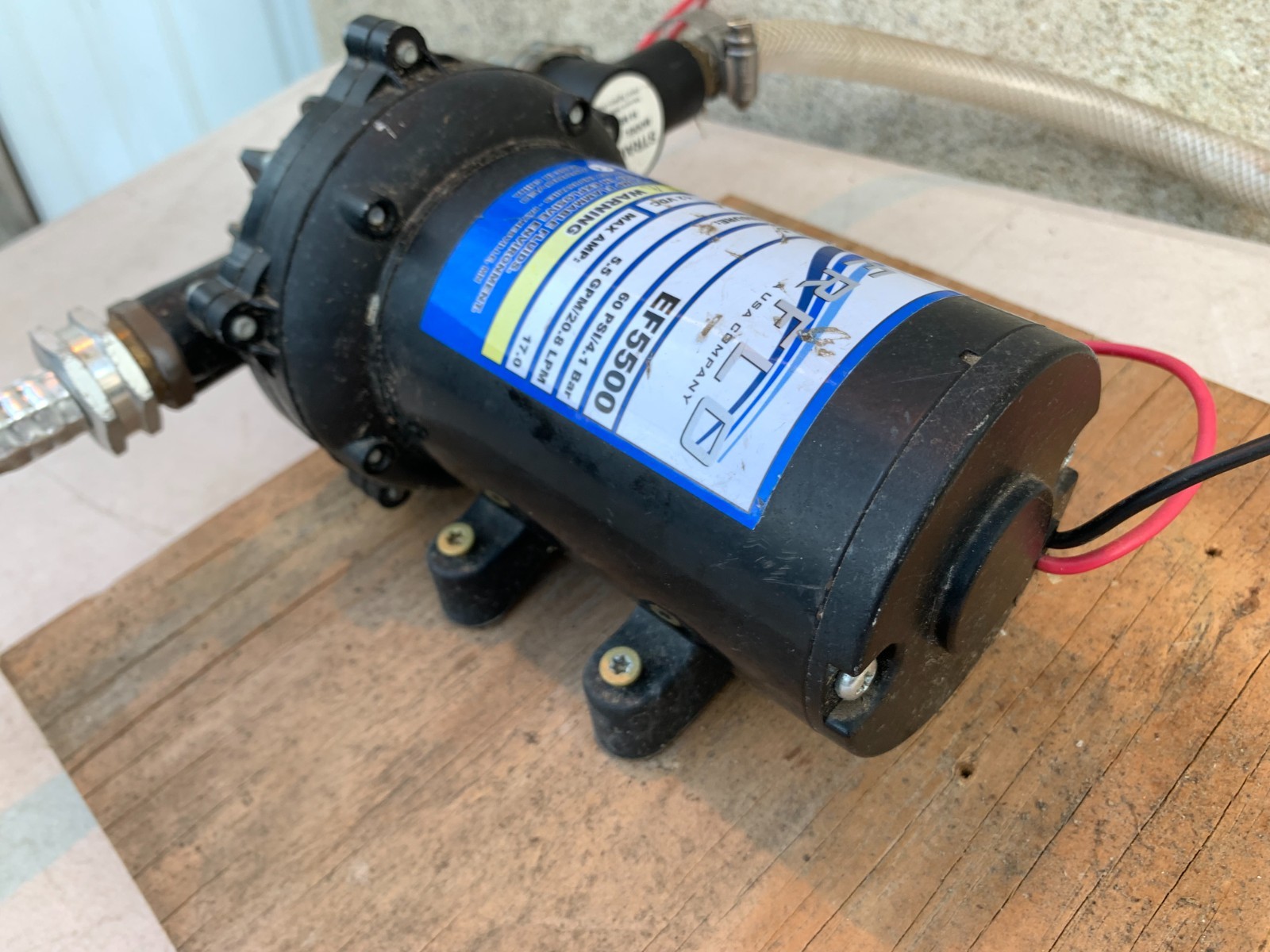 Everflo EF5500 Diaphragm Pump 60 Psi/4.1 Bar 5.5 Gpm 12 Volt VDC 17 Amp