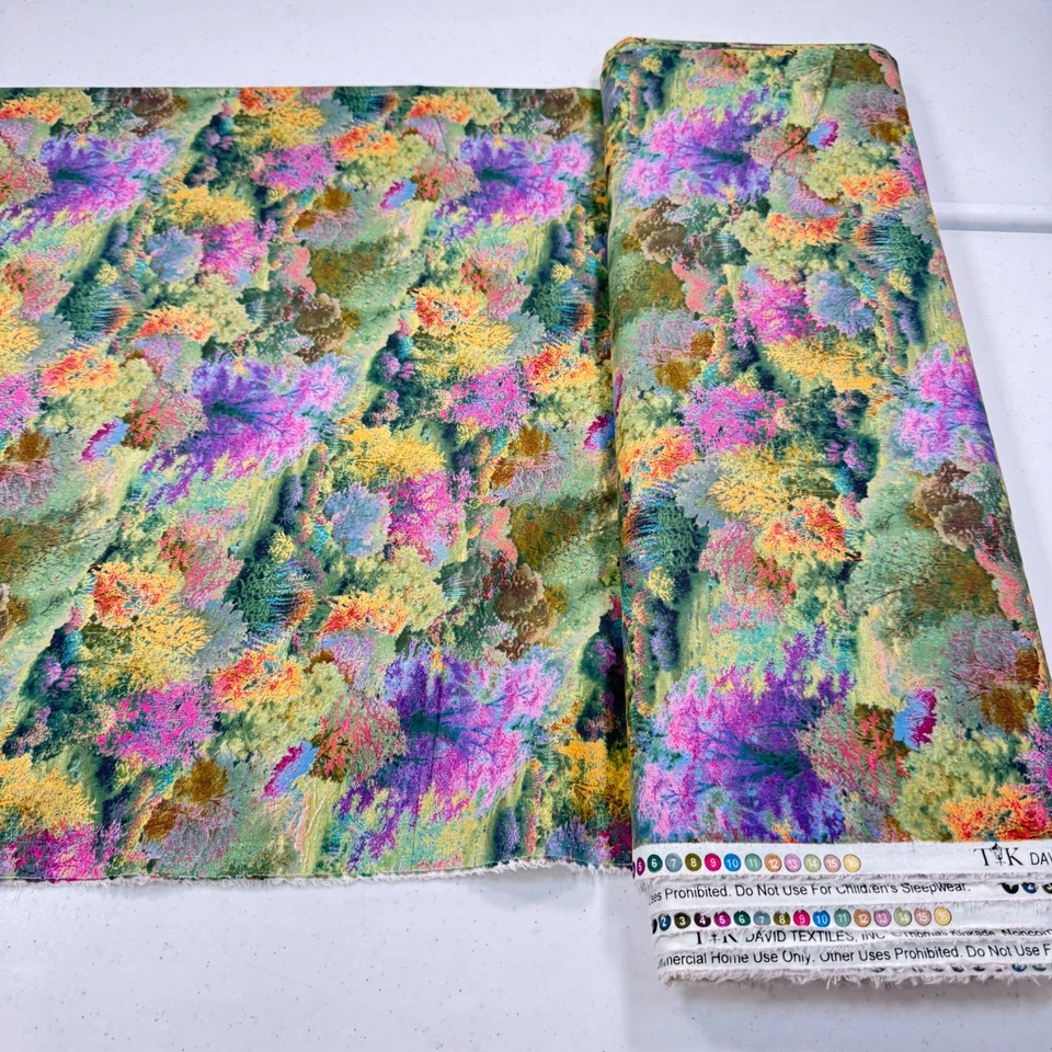 david textil fabric purple trees thomas kinkade quilting cotton 43x290 8 yr - Image 2 of 4