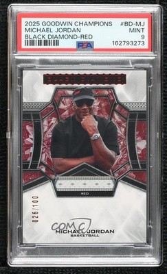 2025 Goodwin Champions Black Diamond Red /100 Michael Jordan PSA 9 MINT HOF 13zn