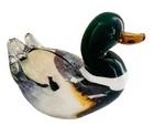 Vintage Murano Glass Duck Figurine Paperweight Ornament Hand Blown/ Made
