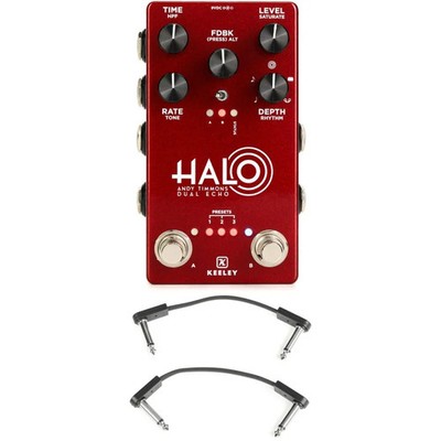 Keeley Halo Andy Timmons Dual Echo Pedal with EBS Patch Cables - Andy Apple Red