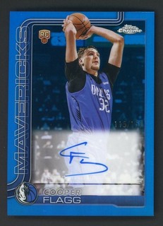 2025 26 Topps Chrome Blue Refractor Cooper Flagg RC Rookie ON CARD AUTO 115/150