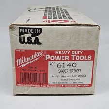 Milwaukee Sander Grinder 6140 4.5'' Double Insulated 5/8" Spindle Corded New