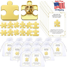 72 Sets Employee Appreciation Gift Bulk Puzzle Piece Lapel Pins Thank You Cards