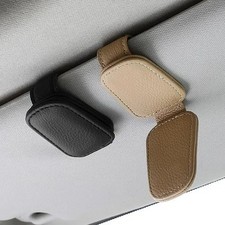 Magnetic Leather Sunglasses Holder for Car Sun Visor Eyeglass Hanger Clip USA