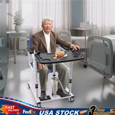 150kg Hydraulic Patient Lift Portable Transport Wheelchair W/Tabletop For Home