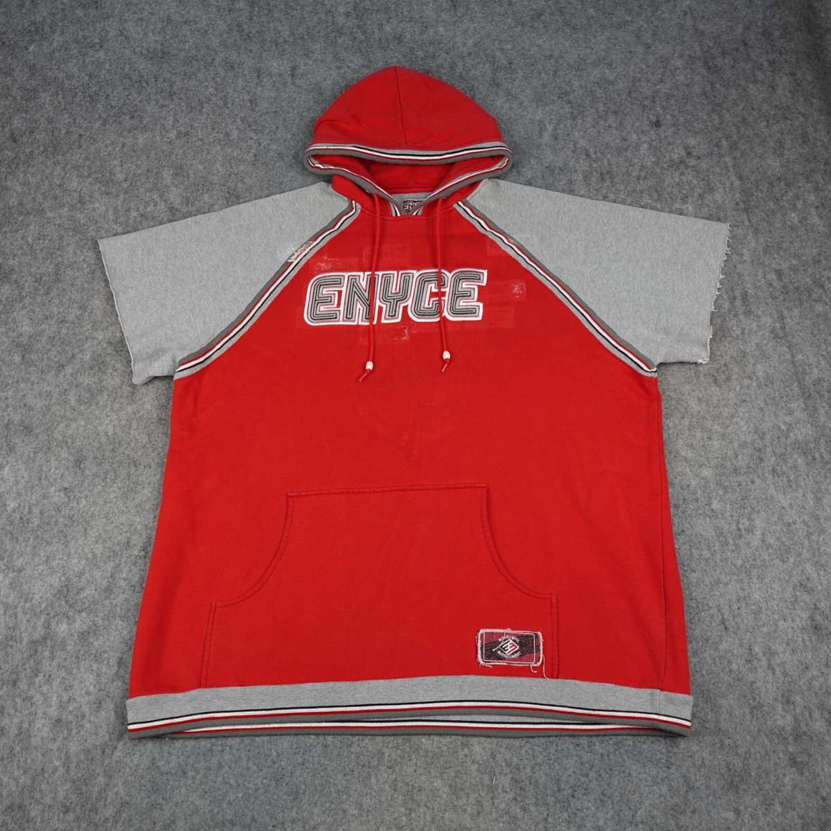 Vintage ENYCE Jeans Hoodie Mens 4XL XXXXL Red Gray Vintage ENYCE Jeans Hoodie Mens 4XL XXXXL Red Gray
