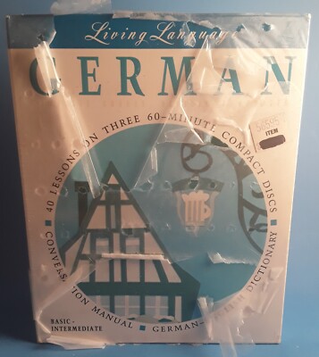 Living Language ~ German (1993) CDS, MANUAL & DICTIONARY NEW! Ships Free 