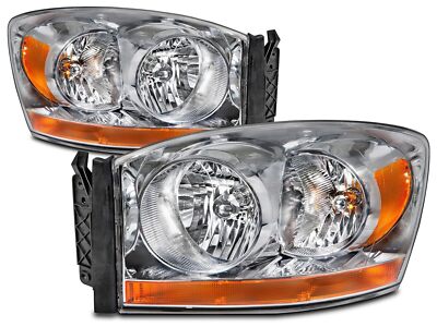 For Headlight 2006 06 Ram 1500 R2500 R3500 Chrome Passenger Right Driver Left