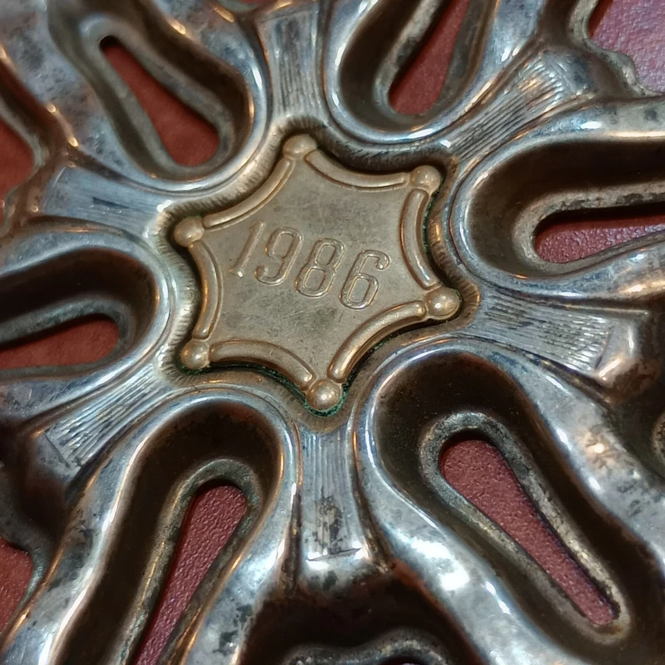 Gorham 1986 Anual Copo de Nieve Adorno Plata Esterlina Oro Relleno Centro 925 Foto 3 de 4