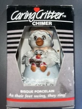 Jasco Caring Critter Chimers Bell Bisque Porcelain Christmas Ornament Goose VTG